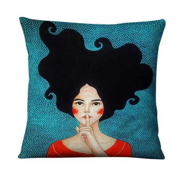 Home Daily Character Painted Linen Pillowcase - Bellarte Enchanté Home Daily Character Painted Linen Pillowcase
